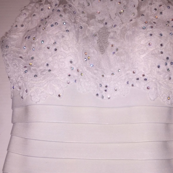 Sherri Hill White Bandage Dress Size 0 - Picture 5 of 8